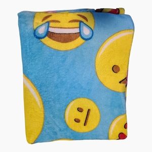 Blue Emoji Lightweight Fleece Throw